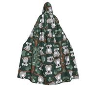 ZXMDZTSS Lovely Koala - Cape à capuche pour adultes | Cape imprimée complète | Costume de fête | Fermeture à cravate en polyester