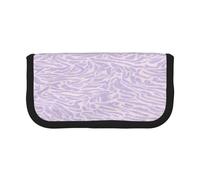 ZXMDZTSS Motif imprimé feuille violette - Trousse à stylos en toile - Design élégant bicolore | Organisateur de maquillage et de papeterie pour l'école, les voyages, Noir , Taille unique, Sac de