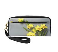 ZXMDZTSS Narcisse Flowers - Trousse à crayons et trousse de maquillage personnalisable en cuir synthétique - Organiseur compact pour étudiants, artistes, voyages, Noir , Taille unique, Sac à dos