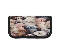 ZXMDZTSS Oodles of Poodles - Trousse à stylos en toile - Design élégant bicolore | Organiseur de maquillage et de papeterie pour l'école, les voyages, Noir , Taille unique, Sac de voyage
