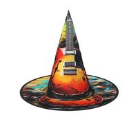 ZXMDZTSS Peinture de guitare - Chapeau d'Halloween imprimé pour adultes | Tenue de festival | Accessoire de costume de sorcière | Tissu Oxford 1 pièce