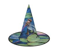 ZXMDZTSS Peinture libellule - Chapeau d'Halloween imprimé pour adultes | Tenue de festival | Accessoire de costume de sorcière | Tissu Oxford 1 pièce