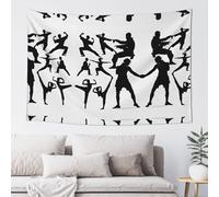 ZXMDZTSS Silhouettes de martial - Grande tapisserie murale imprimée de style bohème avec crochets - 152,4 x 101,6 cm - Légère pour chambre à coucher et salon.