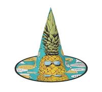 ZXMDZTSS Slogans hawaïens - Chapeau d'Halloween imprimé pour adultes | Tenue de festival | Accessoire de costume de sorcière | Tissu Oxford 3 pièces