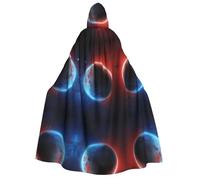 ZXMDZTSS Space Planet Earth Cape à capuche pour adultes | Cape à imprimé complet | Fermeture à cravate
