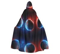 ZXMDZTSS Space Planet Earth Cape à capuche pour adultes | Cape imprimée complète | Costume de fête | Fermeture à cravate en polyester
