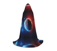 ZXMDZTSS Space Planet Earth - Capes à capuche imprimées pour jeunes | Capes pour adolescents | Costume d'Halloween | Vêtements de fête réutilisables L