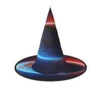ZXMDZTSS Space Planet Earth - Chapeau d'Halloween imprimé pour adultes | Tenue de festival | Accessoire de costume de sorcière | Tissu Oxford 3 pièces
