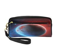 ZXMDZTSS Space Planet Earth - Trousse à crayons et trousse de maquillage personnalisable en cuir synthétique - Organiseur compact pour étudiants, artistes, voyages, Noir , Taille unique, Sac à dos