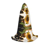 ZXMDZTSS Sunflowers sun Capes à capuche imprimées pour jeunes | Capes pour adolescents | Costume d'Halloween | Vêtements de fête réutilisables S