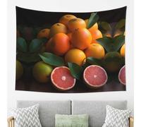 ZXMDZTSS Tapisserie imprimée (oranges et mandarines) 203 x 152 cm en tissu de qualité supérieure pour chambre à coucher, plage et décoration d'intérieur