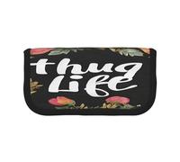 ZXMDZTSS Thug Life Flowers - Trousse à stylos en toile - Design élégant bicolore | Organiseur de maquillage et de papeterie pour l'école, les voyages, Noir , Taille unique, Sac de voyage