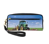 ZXMDZTSS Tractor Farm - Trousse à crayons et trousse de maquillage personnalisable en cuir synthétique - Organiseur compact pour étudiants, artistes, voyages, Noir , Taille unique, Sac à dos