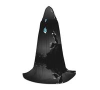 ZXMDZTSS Wolf Night Moon - Capes à capuche imprimées pour jeunes | Capes pour adolescents | Costume d'Halloween | Vêtements de fête réutilisables L