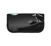 ZXMDZTSS Wolf Night Moon - Trousse à stylos en toile - Design élégant bicolore | Organiseur de maquillage et de papeterie pour l'école, les voyages, Noir , Taille unique, Sac de voyage