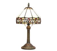 ZXMJYHK Lampe de table style Tiffany 8 pouces en verre teinté style romain vintage Art déco, petite lampe de bureau for chevet, chambre, salon, bureau
