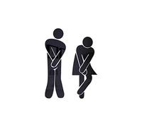 ZXMJYHK Stickers muraux miroirs décoratifs WC Autocollant Famille Bricolage Décor Miroir Sticker Home Décor for Salle de Bain Amovible Mignon Homme Femme d'eau (Color : Dor)