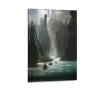 ZXMKH Affiches Applicable à La Première Chanson du Seigneur des Anneaux Le Seigneur des Anneaux Apparaît Toile Peinture à L'huile Peinture Décorative Art Poster Suspendu Peinture Maison Salon Chambre