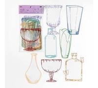 ZXMNBH Lot de 14 autocollants en PET pour scrapbooking, tasse d'ambre, papier esthétique, agenda, agenda, journal, fournitures décoratives