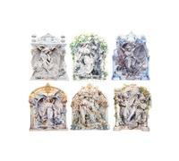 ZXMNBH Lot de 15 autocollants en PET avec ange endormi pour scrapbooking, étanche, transparent, fournitures de journal, journal, agenda, collage, papier pour ordinateur portable