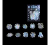 ZXMNBH Lot de 20 autocollants en PET pour scrapbooking, feux d'artifice bleu, papier esthétique, agenda, planificateur, jonque Bullet Journaling, fournitures décoratives