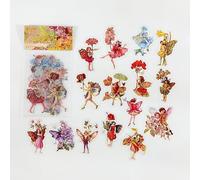 ZXMNBH Lot de 30 autocollants bronzants en PET pour scrapbooking, fleurs, fée, papier esthétique, agenda, agenda, journal, fournitures décoratives