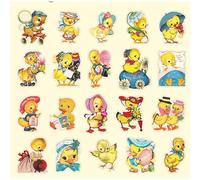 ZXMNBH Lot de 40 autocollants en PET pour scrapbooking, joli caneton, agenda, agenda, journal, fournitures décoratives