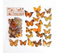 ZXMNBH Lot de 40 autocollants pour scrapbooking, motif papillon ambre, papier esthétique, agenda, agenda, journal, fournitures décoratives