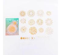 ZXMNBH Lot de 45 autocollants bronzants pour scrapbooking, feux d'artifice dorés, papier esthétique, agenda, journal, fournitures décoratives