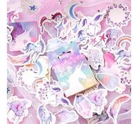 ZXMNBH Lot de 45 autocollants pour scrapbooking - Licorne - Papier esthétique - Planificateur - Journal intime - Fournitures décoratives