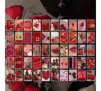 ZXMNBH Lot de 50 autocollants pour scrapbooking, images rouges, agenda, agenda, journal, fournitures décoratives
