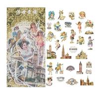 ZXMNBH Lot de 60 autocollants pour scrapbooking, construction d'anges, papier esthétique, agenda, agenda, journal, fournitures décoratives