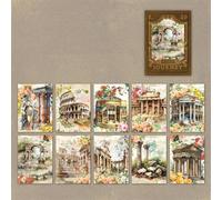 ZXMNBH Papier pour scrapbooking Kit vintage Rome Collage Agenda Planificateur Matériaux Adultes Journal Fournitures de décoration 30 Pcs/paquet
