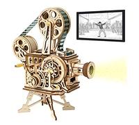 ZXNQ Puzzle 3D Mécanique Modèle en Bois - Projecteur de cinéma Classique à Main pour Adultes et Adolescent