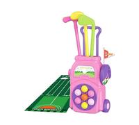 Zxpjkyu 1 Ensemble Golf Enfants avec Trous Balles Tapis En Pp Portable pour Apprentissage Interactif Adapté à Jeux Parent-enfant Intérieur Extérieur Cad, Rose