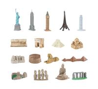 Zxpjkyu 10 Pièces Landmarks Kits de Construction Maquettes de Bâtiments Historiques Modèles Architecturaux Miniature Ensemble de Simulation Adapté, 17 Pièces