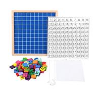 Zxpjkyu 102 Pièces Tableau Centenaire Plateau Mathématique Blocs Numériques Bois Jouet Éducatif Convient Apprentissage Préscolaire Cadeau
