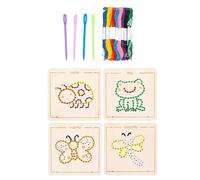 Zxpjkyu 18 Pièces Filage Bois Jouets Lassage Bloc Puzzle Éducation Motricité Fine Activités Créatives Matériau Bois Scénarios Apprentissage Domicile, Papillon