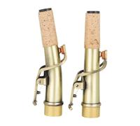 Zxpjkyu 2 Pièces Coude Saxophone Bec Cou Réglable Laiton Accessoires Saxophone Soprano Courbé et Droit Anti-usure Adapté Performance Orchestre Utilisation