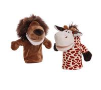 Zxpjkyu 2 Pièces Marionnette Animale Main Peluche Bouche Mobile Jouet Éducatif pour Raconter Histoires Jeu Théâtre Convient pour Préscolaire École Cadeau