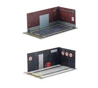 Zxpjkyu 2 Pièces Parking Lot Modèle Miniature Garage Simulation Voiture Diorama Présentoir PP Robuste Adapté pour Bureau Maison Décoration Collection Table, Modèle C