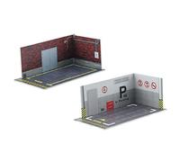 Zxpjkyu 2 Pièces Parking Lot Modèle Miniature Garage Simulation Voiture Diorama Présentoir PP Robuste Adapté pour Bureau Maison Décoration Collection Table, StyleA