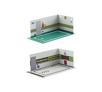 Zxpjkyu 2 Pièces Parking Lot Modèle Miniature Garage Simulation Voiture Diorama Présentoir PP Robuste Adapté pour Bureau Maison Décoration Collection Table, O