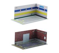 Zxpjkyu 2 Pièces Parking Lot Modèle Miniature Garage Simulation Voiture Diorama Présentoir PP Robuste Adapté pour Bureau Maison Décoration Collection Table, StyleG