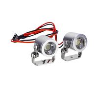 Zxpjkyu 2 Pièces Projecteur LED Voitures Modèles Élément Crawler Aluminium Plug And Play Résistant à L'Eau pour Amateurs de Voitures RC Collectionneurs de Min, Argent