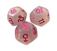 Zxpjkyu 3 Pièces Dés Polyédriques Jeu Dés Multi Faces Dés Douze Faces Résine Faits Main Enseignement Comptage Convient aux Jeux de Société Fêtes Restaurants, clair et rose