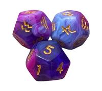 Zxpjkyu 3 Pièces Dés Polyédriques Jeu Dés Multi Faces Dés Douze Faces Résine Faits Main Enseignement Comptage Convient aux Jeux de Société Fêtes Restaurants, Violet