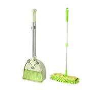 Zxpjkyu 3 Pièces Ensemble Balai Mini Enfant Set Balayette et Pelle Jouet Simulation Nettoyage Compact Motricité Fine Matériau PP Acier Convient pour Cadeau an, Vert