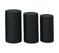Zxpjkyu 3 Pièces Housses Cylindriques Présentoirs Gâteaux Recouvrements Socles Polyester Nappes Décoration Colonnes Style Élégant Adaptées pour Événements Fe, Noir