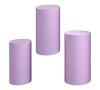 Zxpjkyu 3 Pièces Housses Cylindriques Présentoirs Gâteaux Recouvrements Socles Polyester Nappes Décoration Colonnes Style Élégant Adaptées pour Événements Fe, Violet